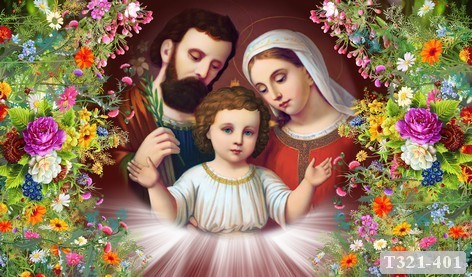 Tranh dán tường phong cảnh hồ thác, cây cối T321-459